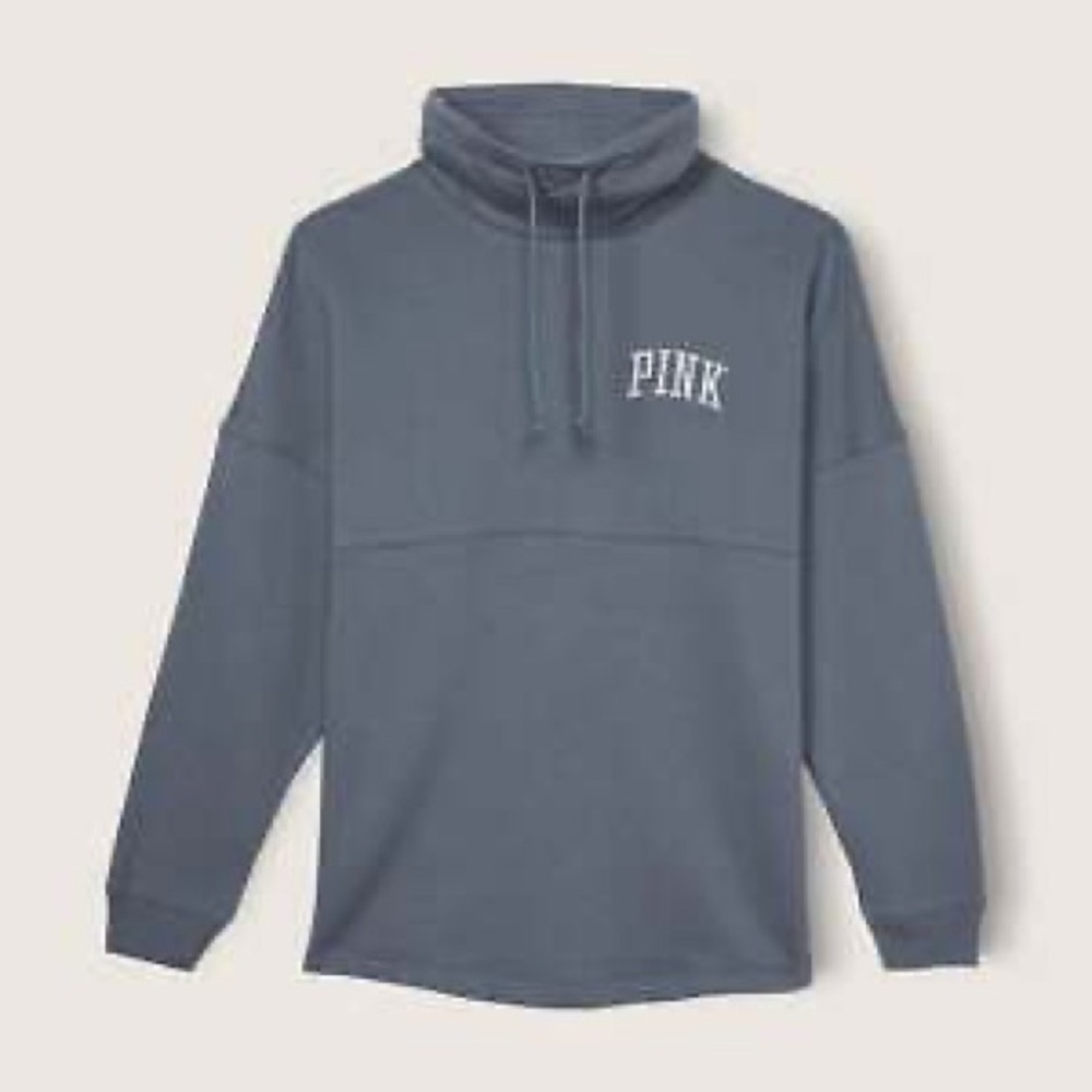 PINK Victoria's Secret Blue Silver Cowl Neck Sweater